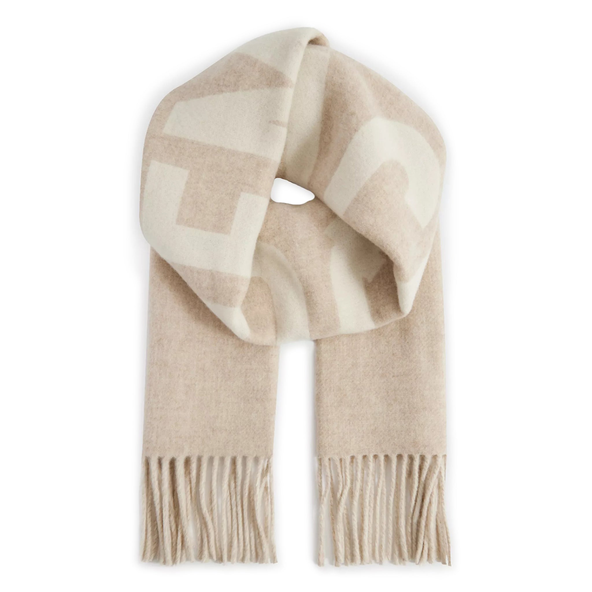 Front view of Jacquemus L'echarpe Multi-Beige Scarf 226AC435-5007-015